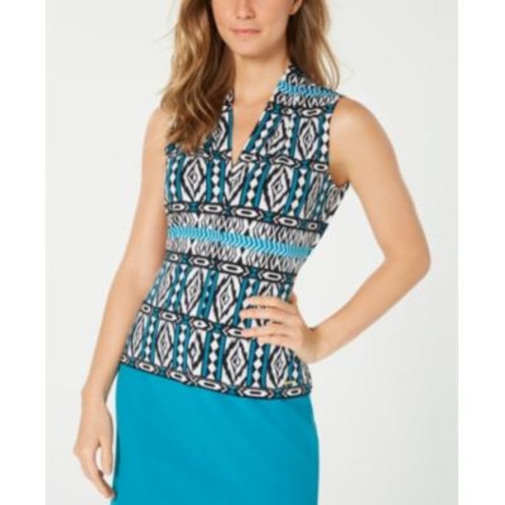 Calvin Klein Printed V-neck Top